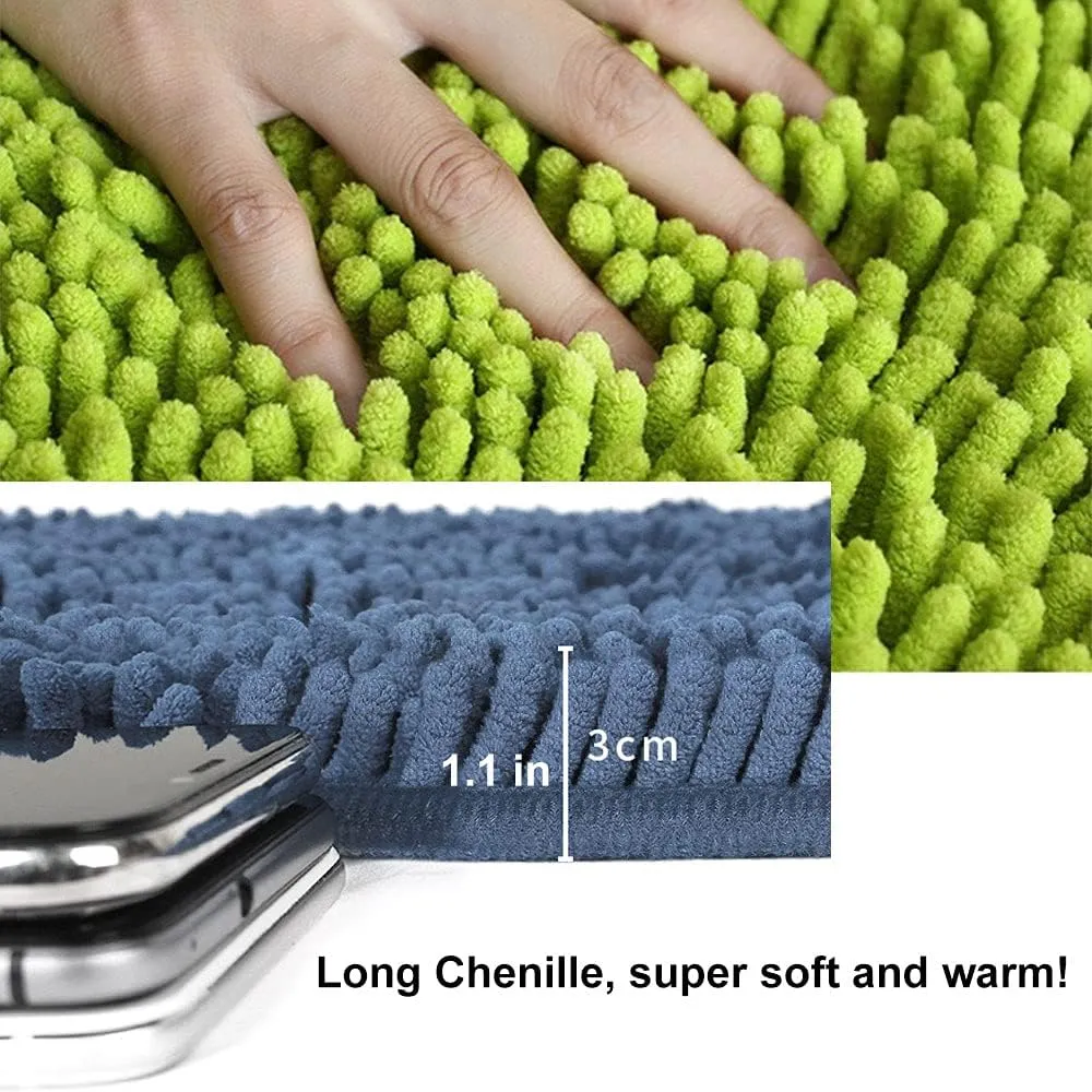 Oncpcare 4 Pack Rabbit Washable Pee Pads Reusable Guinea Pig Chenille Bed Training Pad Small Animal Sleeping Bedding Mat for Bunny Fleece Liners for Chinchilla Cage