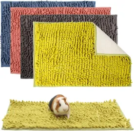 Oncpcare 4 Pack Rabbit Washable Pee Pads Reusable Guinea Pig Chenille Bed Training Pad Small Animal Sleeping Bedding Mat for Bunny Fleece Liners for Chinchilla Cage