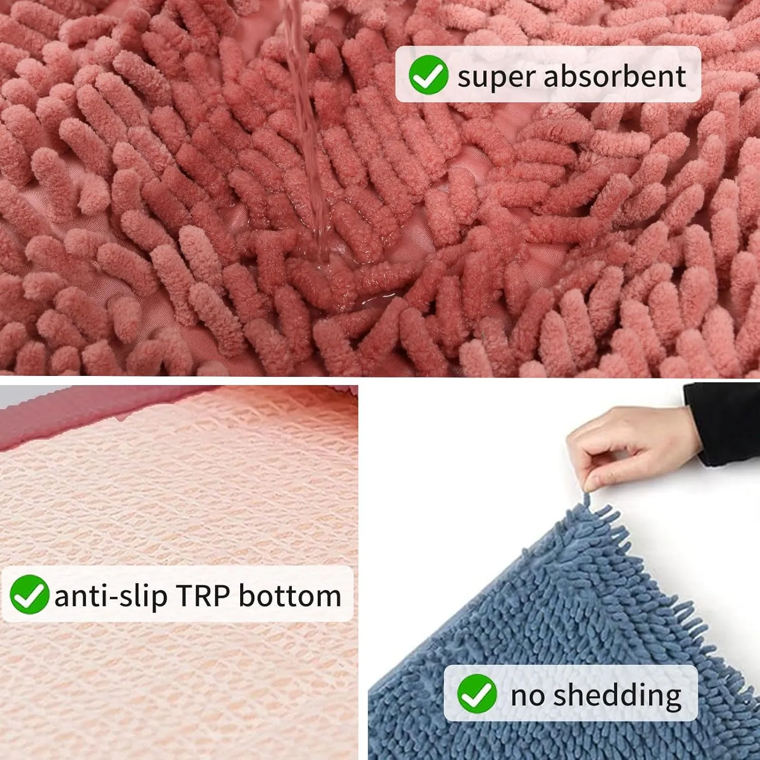 Oncpcare 4 Pack Rabbit Washable Pee Pads Reusable Guinea Pig Chenille Bed Training Pad Small Animal Sleeping Bedding Mat for Bunny Fleece Liners for Chinchilla Cage