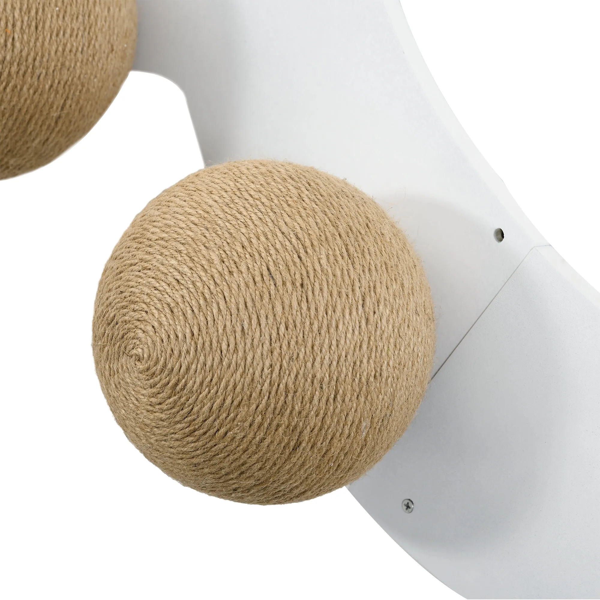 PawHut Cat Wall Furniture w/ Curved Platforms, Scratching Posts - White
