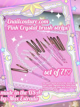 Pink Crystal art brush set (1 of each brush, 7 total)