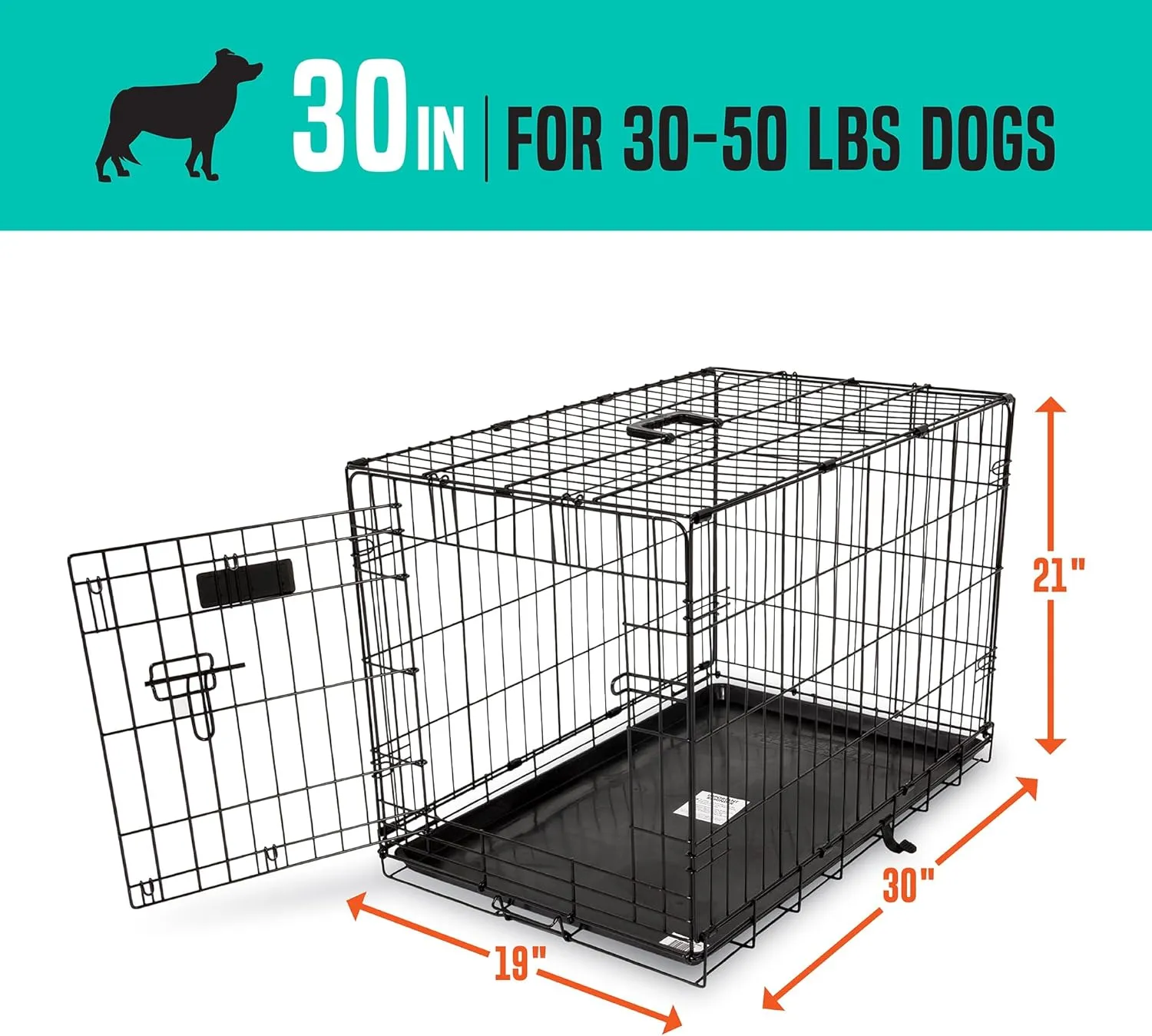 Precision Pet Products One Door Provalue Wire Dog Crate, 30 Inch, For Pets 30-50 lbs, With 5-Point Locking System