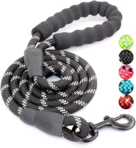 Premium Reflective Dog Leash - Available in 5ft Length and Multiple Colors with Padded Handle