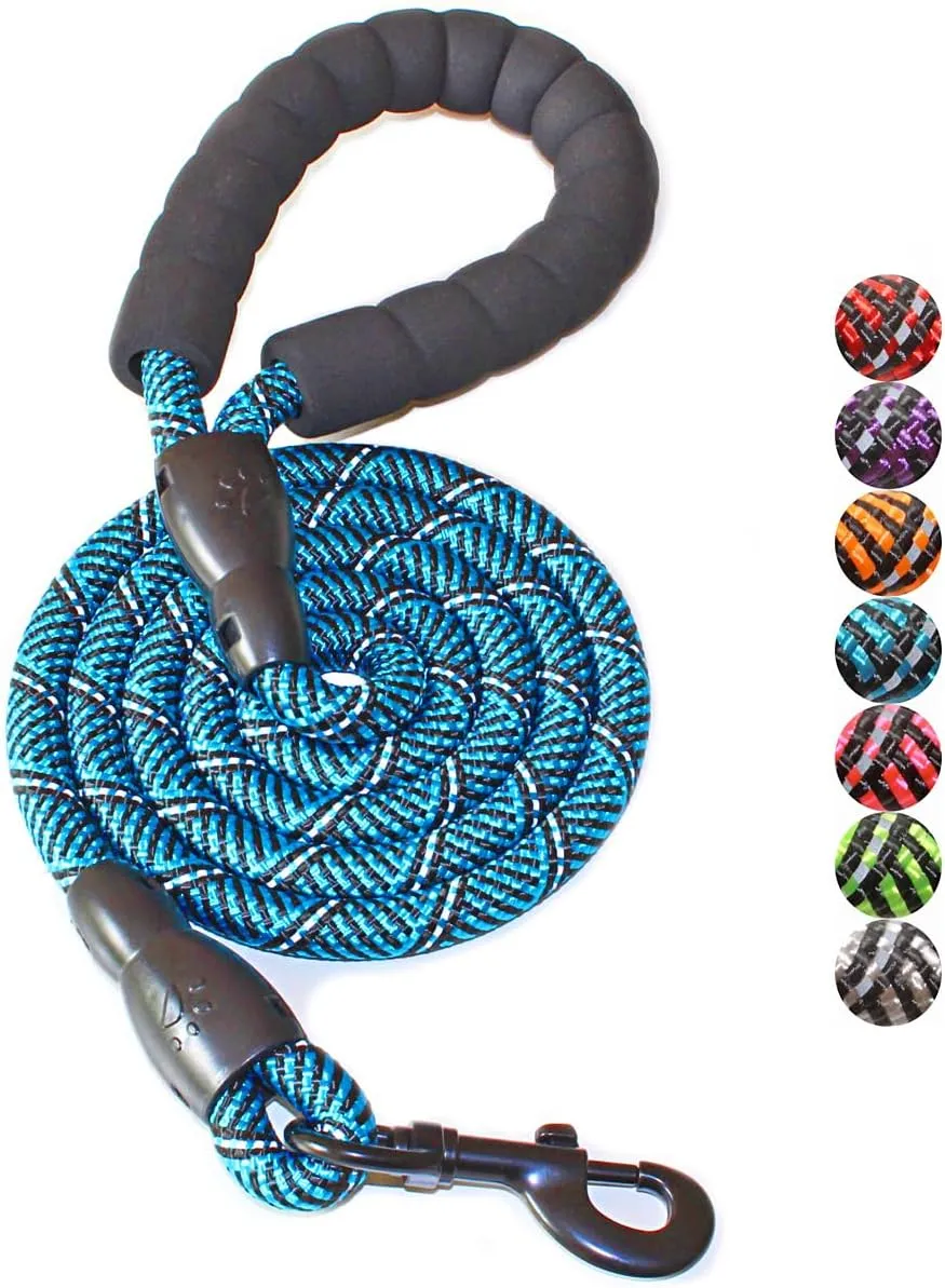 Premium Reflective Dog Leash - Available in 5ft Length and Multiple Colors with Padded Handle