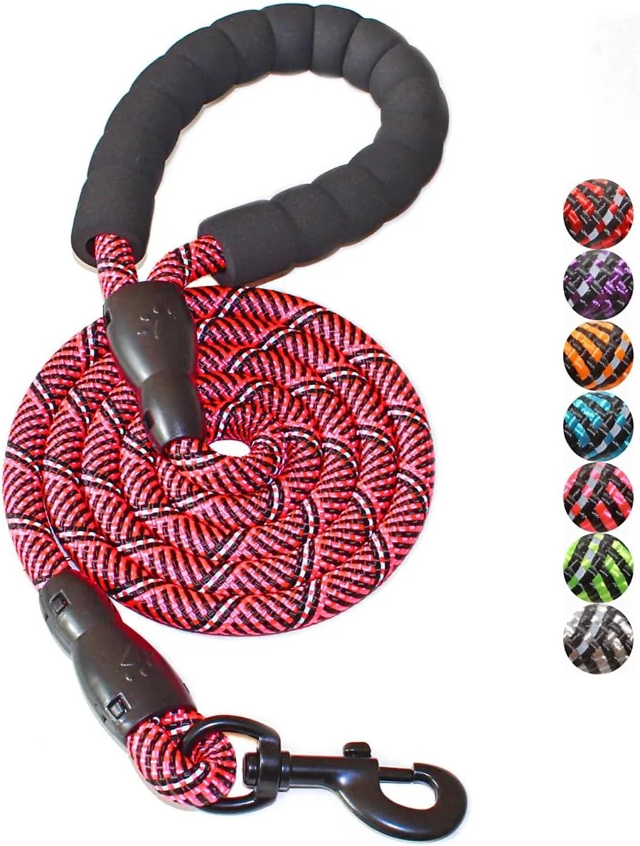 Premium Reflective Dog Leash - Available in 5ft Length and Multiple Colors with Padded Handle
