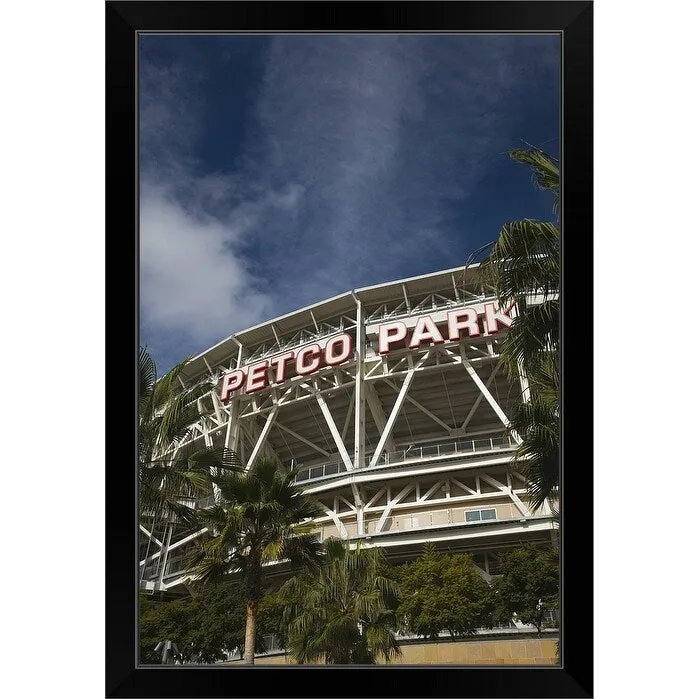 "Low angle view of a baseball park, Petco Park, San Diego, California" Black Framed Print