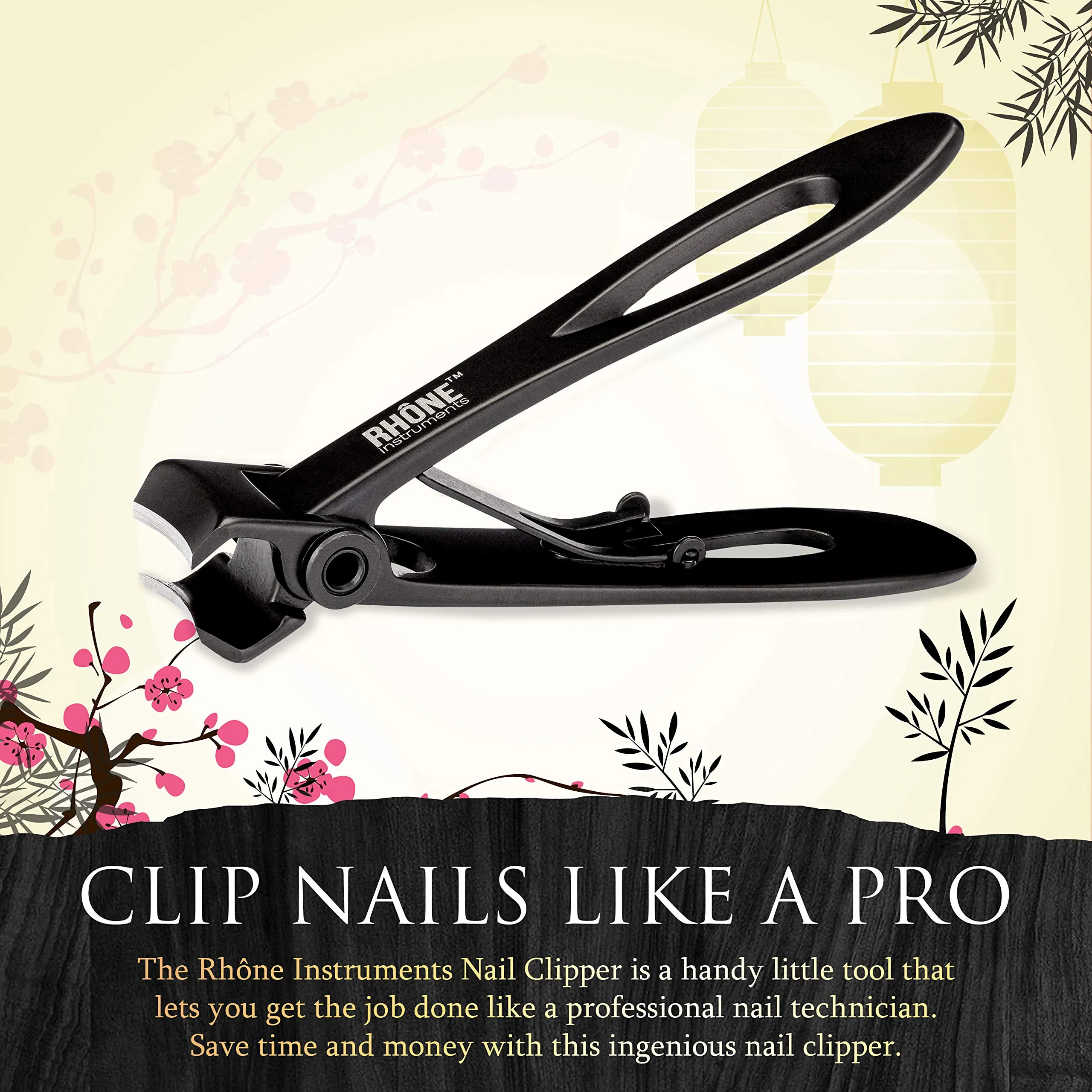 Rhône Instruments Nail Clippers, 420J2 Surgical Grade Steel, Extra-Wide Jaw, Cuts Thick Nails, Professional Series, Heavy-Duty Fingernail and Toenail Clippers for Manicure, Pedicure, Women and Men