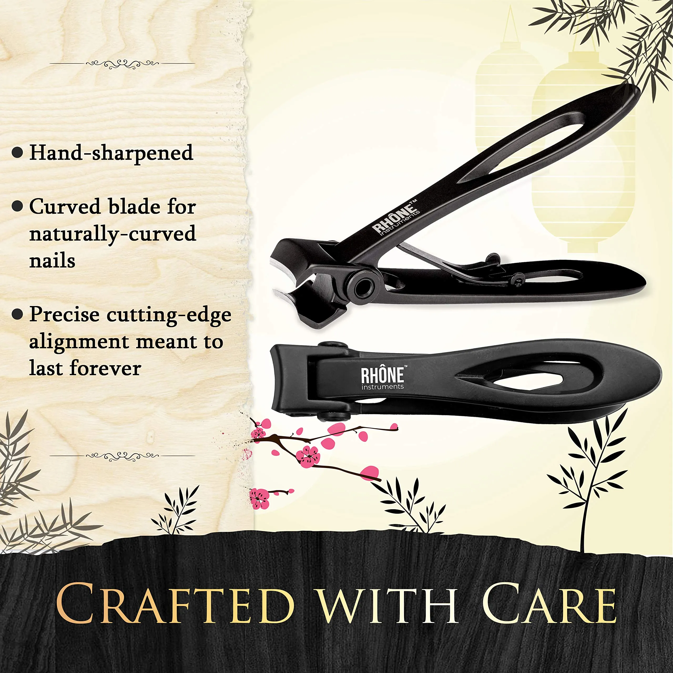 Rhône Instruments Nail Clippers, 420J2 Surgical Grade Steel, Extra-Wide Jaw, Cuts Thick Nails, Professional Series, Heavy-Duty Fingernail and Toenail Clippers for Manicure, Pedicure, Women and Men