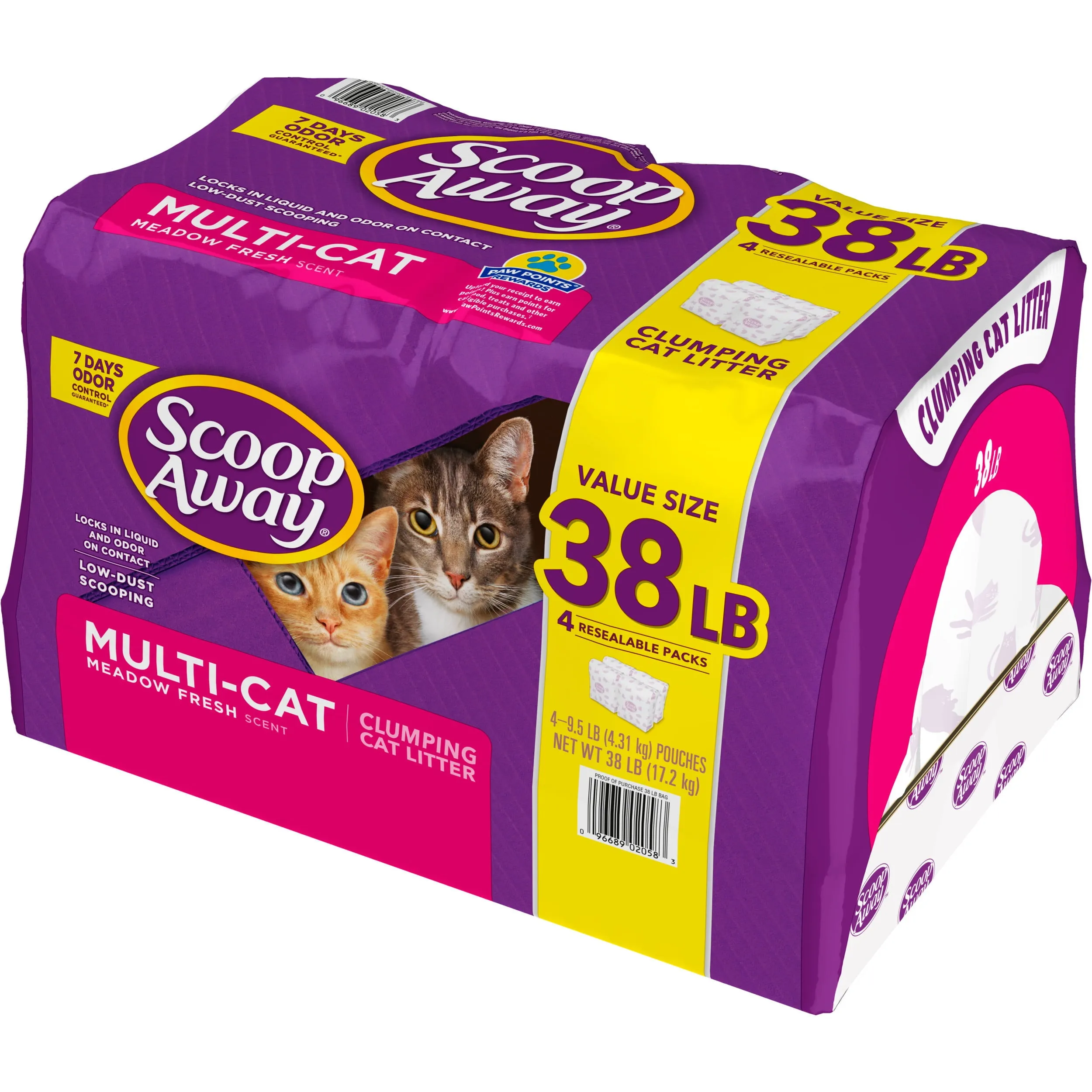 Scoop Away Extra Strength Multi-Cat Scented Litter, Clumping Cat Litter, 38 lb