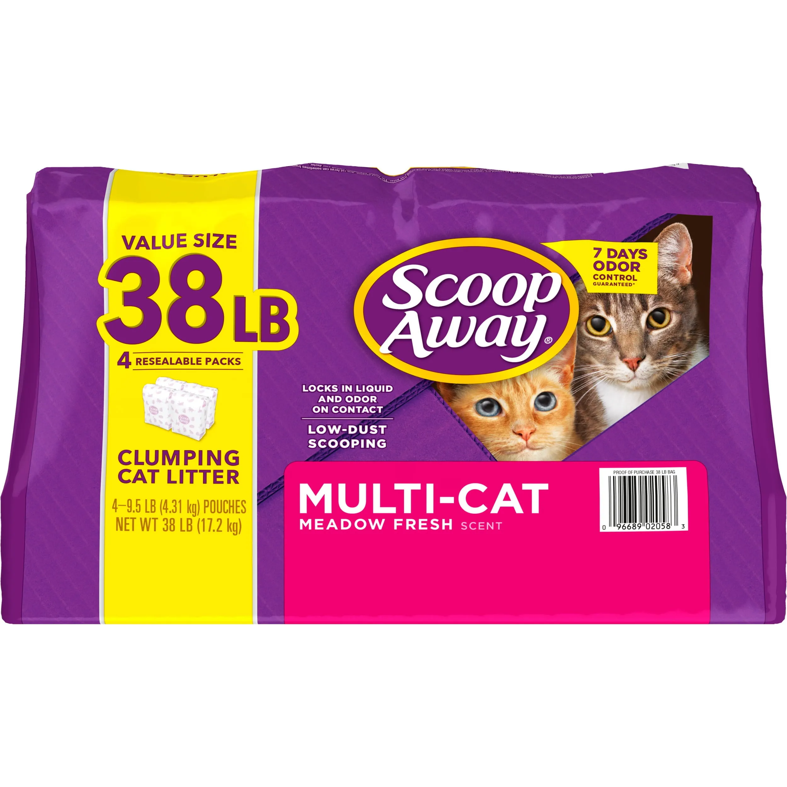 Scoop Away Extra Strength Multi-Cat Scented Litter, Clumping Cat Litter, 38 lb