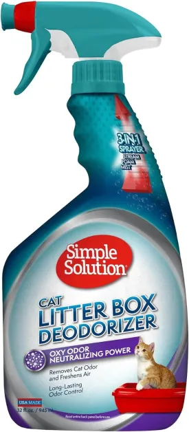 Simple Solution Cat Litter Deodorizer, Litter Box Odor Eliminator, 32 Ounces