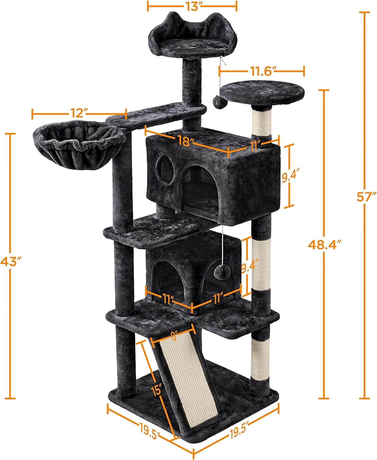 Stable Multi-Level Cat Tree: Sisal Scratching Posts