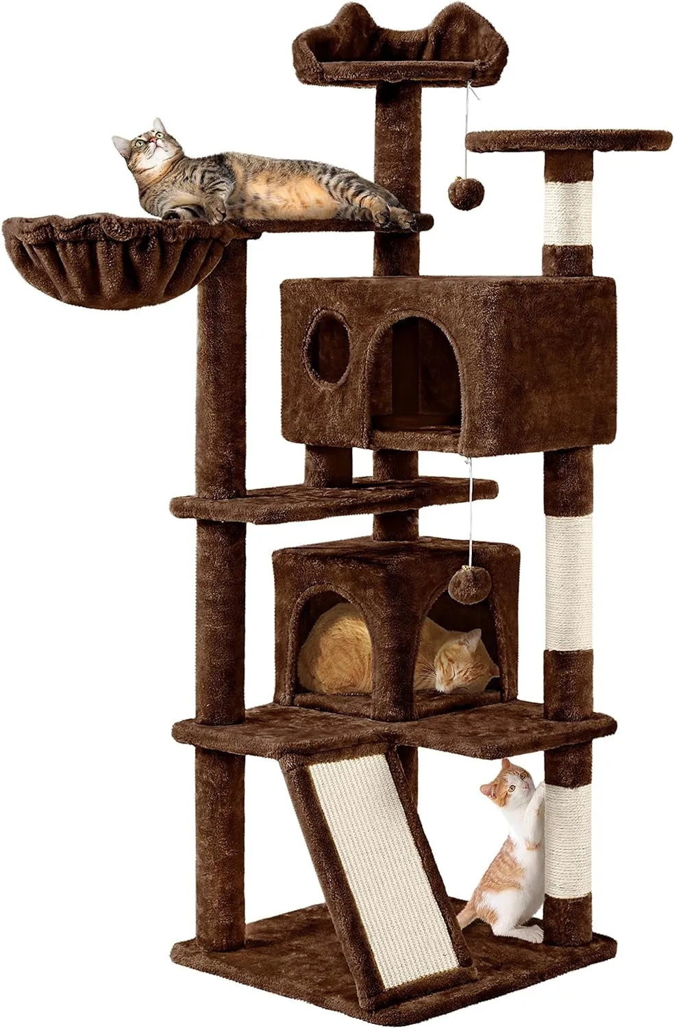 Stable Multi-Level Cat Tree: Sisal Scratching Posts