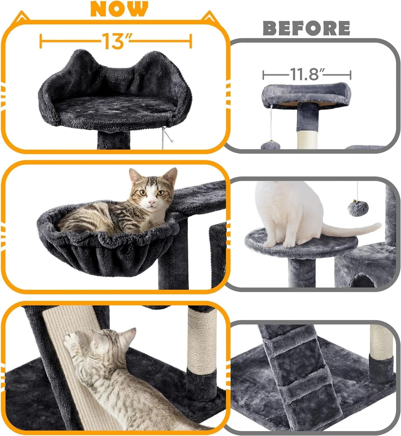 Stable Multi-Level Cat Tree: Sisal Scratching Posts