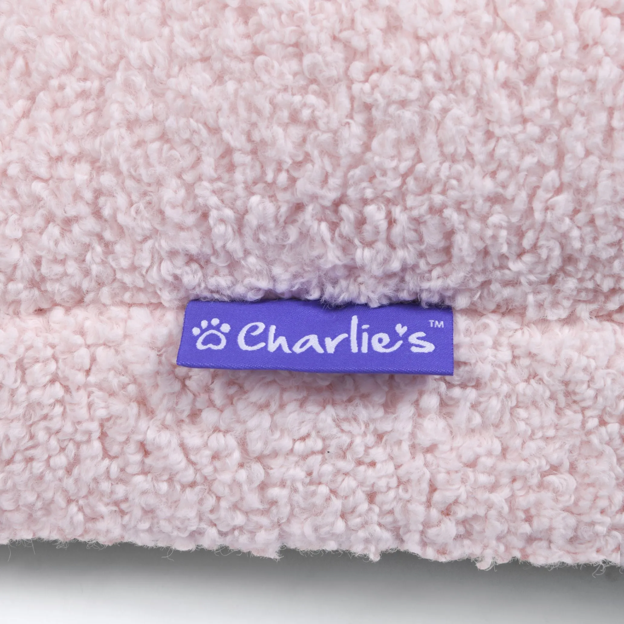 Teddy Fleece Memory Foam Sofa Pet Bed with Bolster - Pink