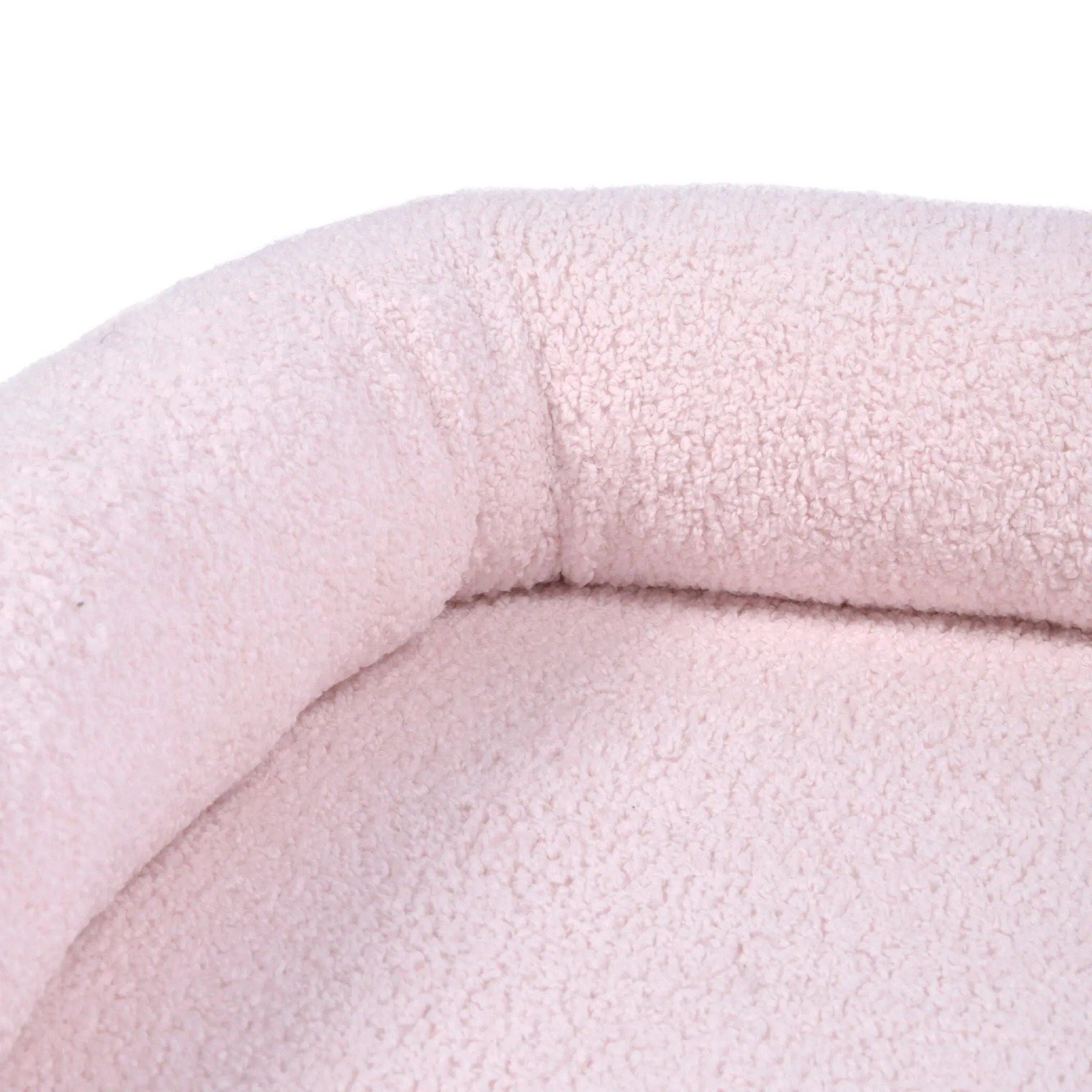 Teddy Fleece Memory Foam Sofa Pet Bed with Bolster - Pink