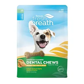 Tropiclean Dental Chews Peanut Butter 5-25lbs Dog Dental Treats - 11 Oz
