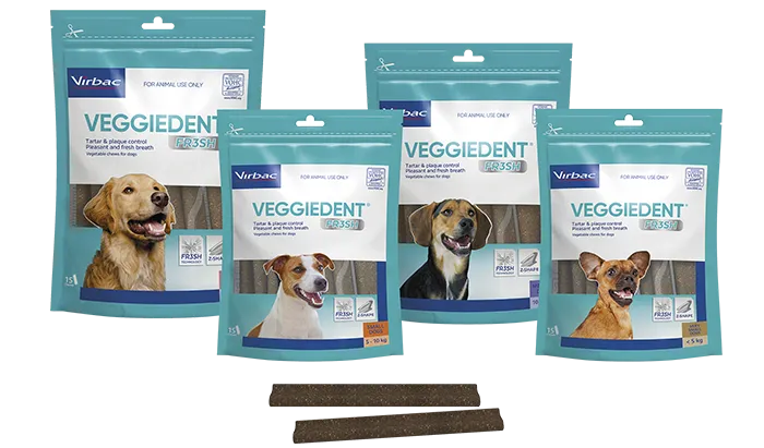 Veggiedent Fresh Dental Treats for Large Dogs 30kg  (15 Chews)