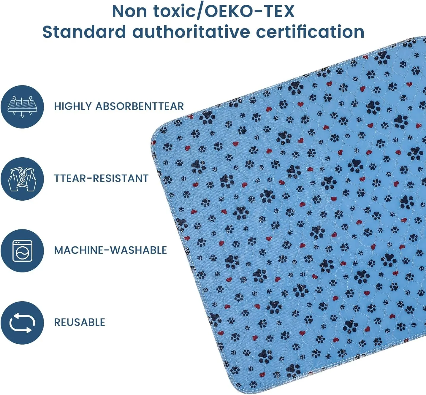 Washable Pee Pads for Dogs,2 Pack Extra Large 34"x36" Super Absorbent Reusable Puppy Pads,Non-Slip 100% Waterproof Dog Pee Pads,Pet Training Pads for Couch, Crate,Potty Training,Floor