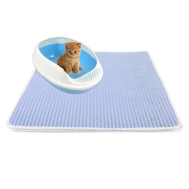 Waterproof Pet Cat Litter Mat Foldable EVA Double-Layer Cats Mat Non-slip Pet Litter Cat Mat Layer Pet Litter Catcher Mat