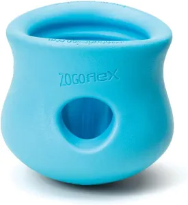 WEST PAW Zogoflex Toppl Treat Dispensing Dog Toy Puzzle  Interactive Chew Toys for Dogs  Dog Toy for Moderate Chewers, Fetch, Catch  Holds Kibble, Treats, X-Large, Aqua Blue