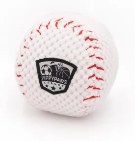 ZippyPaws SportsBallz - Dog Squeaky Toys to Keep Them Busy, Funny Plush for Small, Medium, & Large Dogs, Cute Stuffed Puppy Toy, Pet Products, Gift for All Breeds, Interactive Squeaker - Baseball